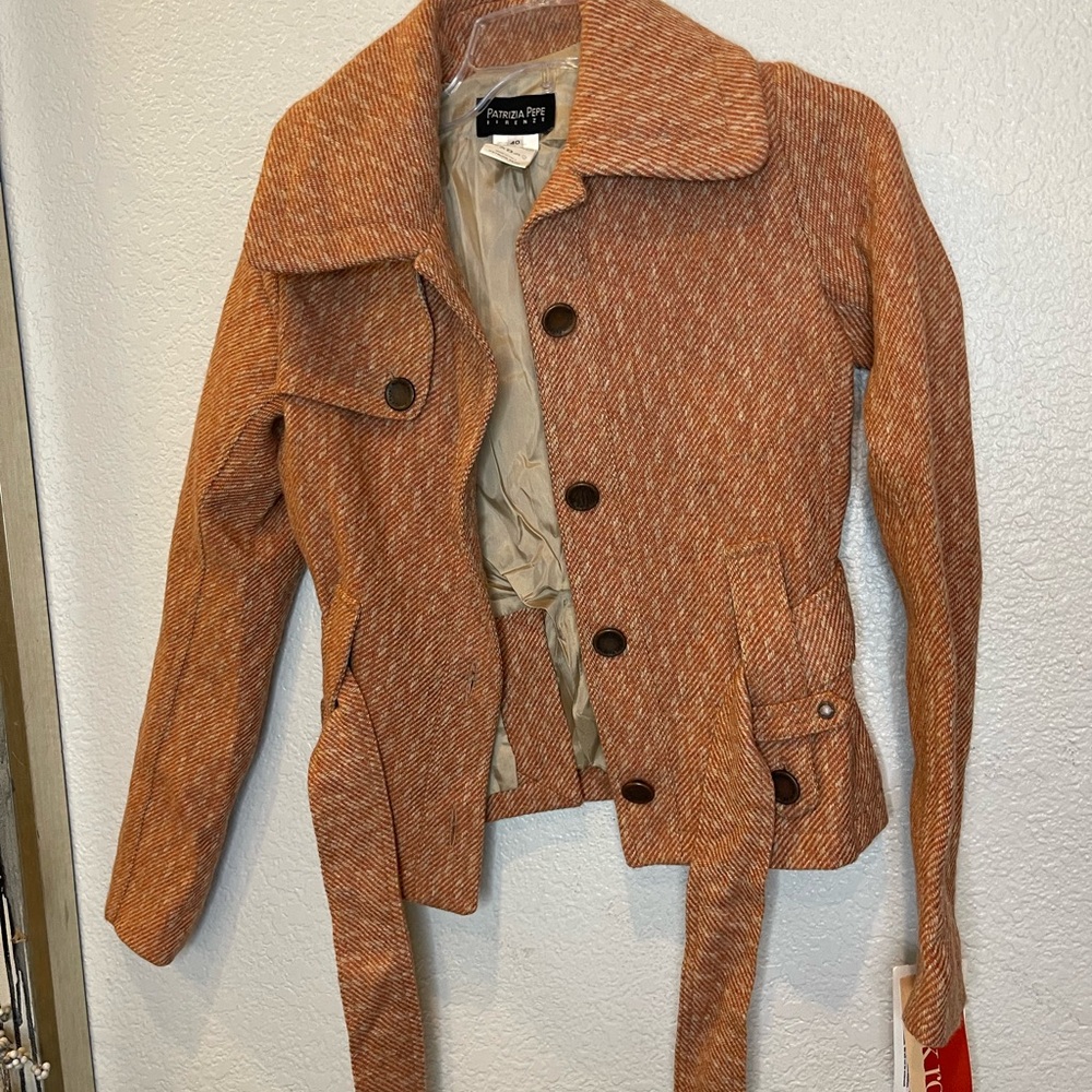 Patrizia Pepe Rust Tweed Blazer